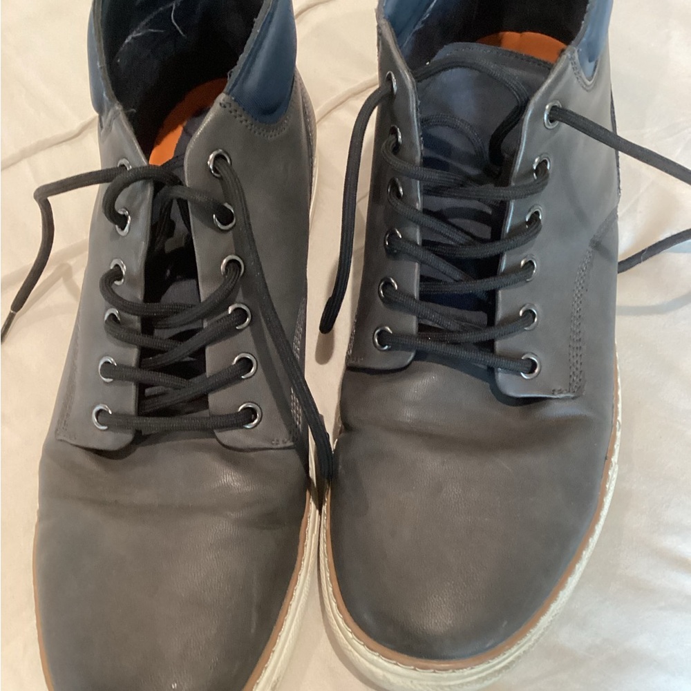 Men's Gray Leather Shoes
